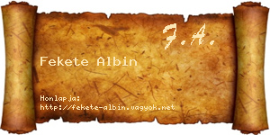 Fekete Albin névjegykártya
