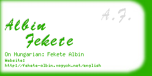 albin fekete business card